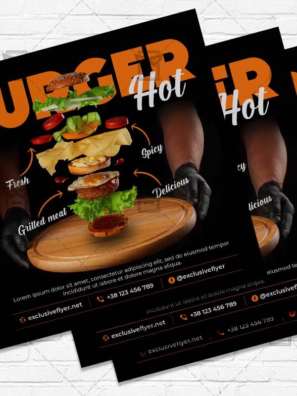 Hot Burger - Flyer PSD Template