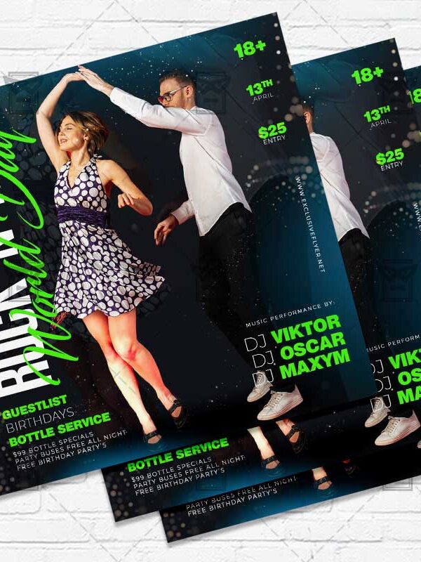 World Rock-n-Roll Day - Flyer PSD Template