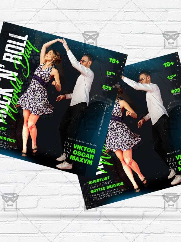 World Rock-n-Roll Day - Flyer PSD Template