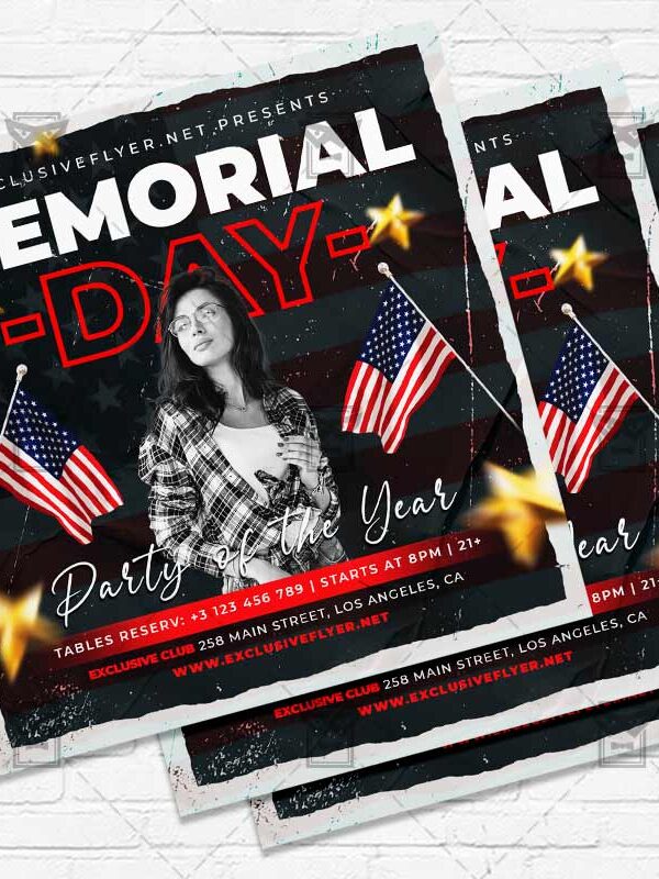 Memorial Day Party - Flyer PSD Template