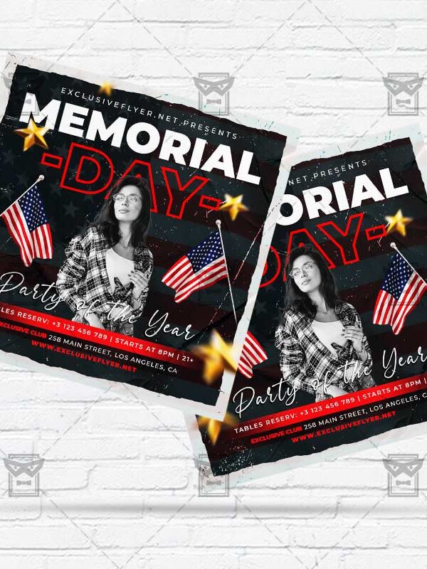 Memorial Day Party - Flyer PSD Template