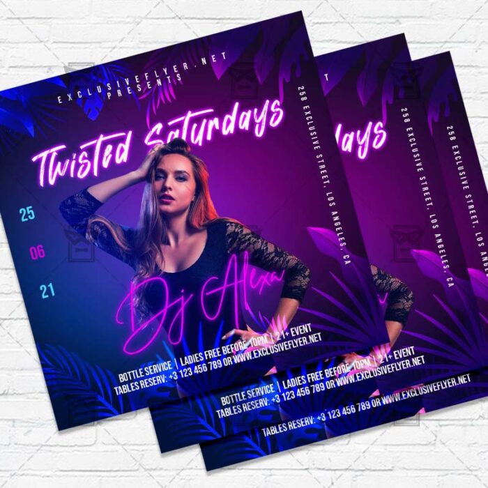 Twisted Saturdays - Flyer PSD Template