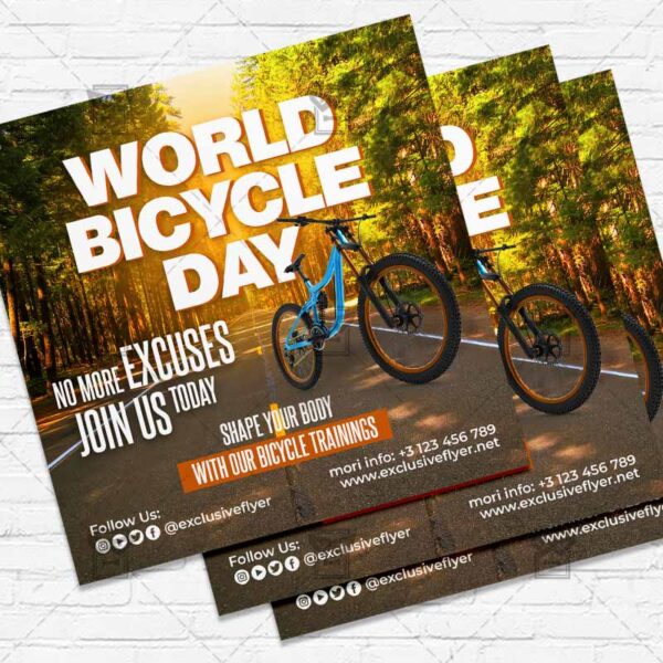 Download World Bicycle Day - Flyer PSD Template | ExclusiveFlyer