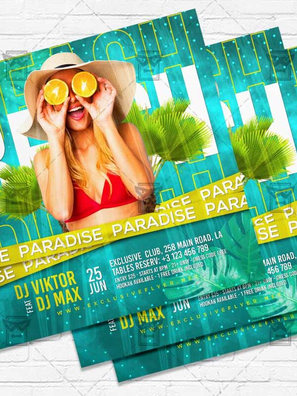 Butterbean Beach Paradise - Flyer PSD Template