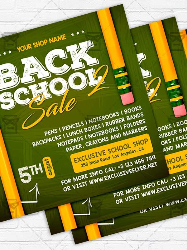 Back 2 School Sale - Flyer PSD Template