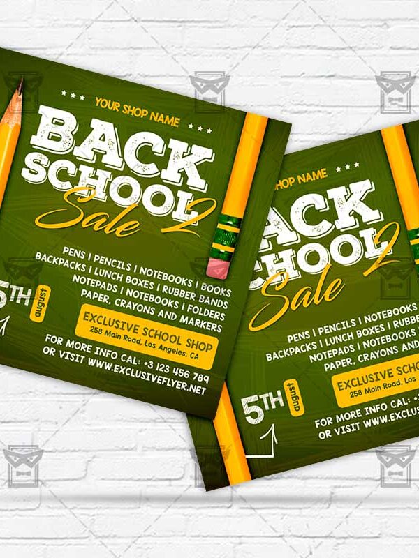 Back 2 School Sale - Flyer PSD Template