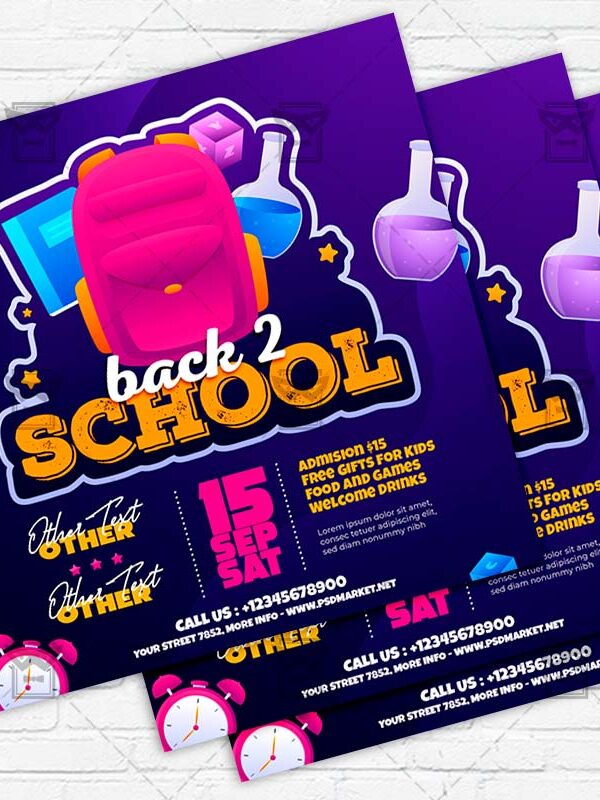 Back to School Again - Flyer PSD Template