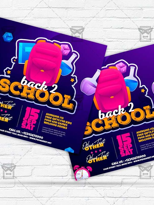 Back to School Again - Flyer PSD Template