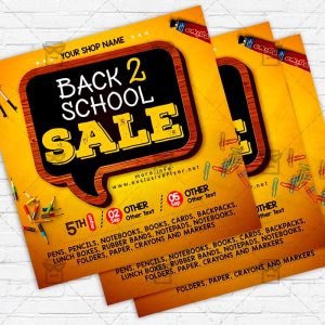 Back to School Sale - Flyer PSD Template