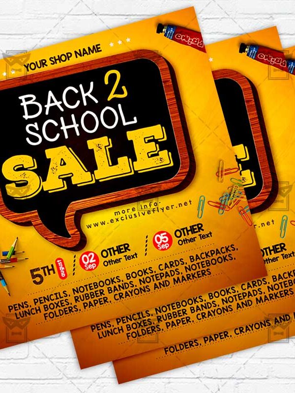 Back to School Sale - Flyer PSD Template