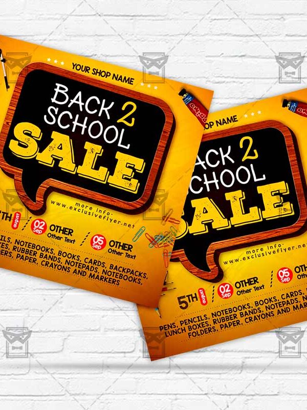 Back to School Sale - Flyer PSD Template