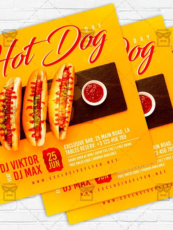 Hot Dog Day - Flyer PSD Template