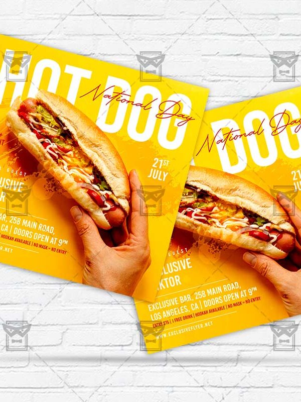 National Hot Dog Day - Flyer PSD Template