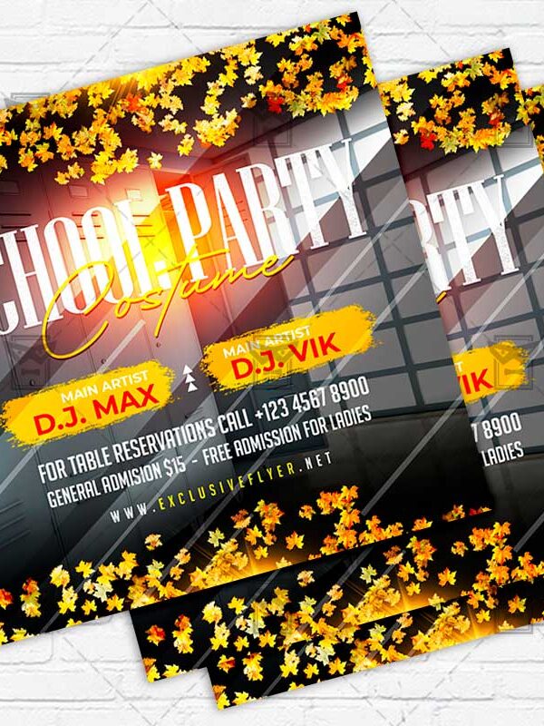 Costume School Party - Flyer PSD Template