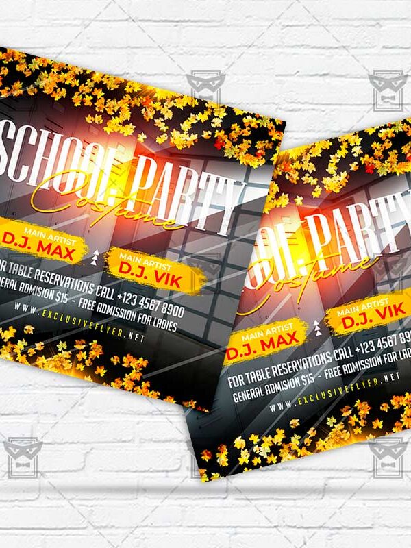 Costume School Party - Flyer PSD Template