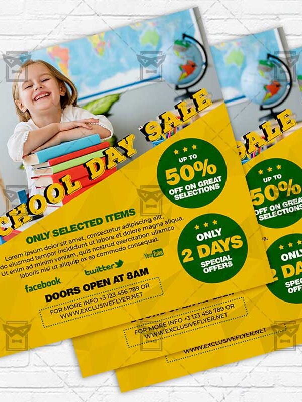 School Day Sale - Flyer PSD Template