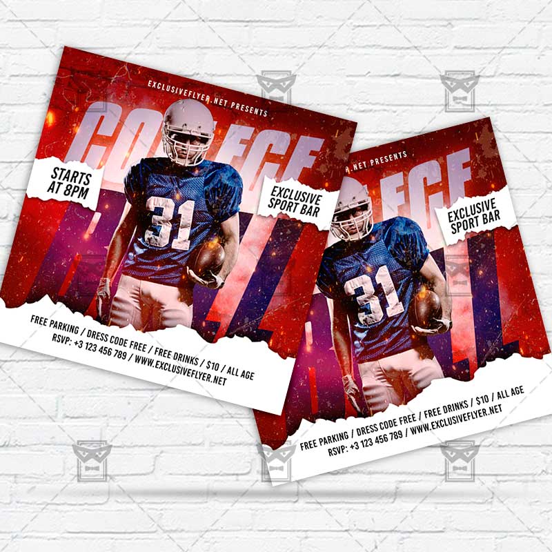 Download College Football Flyer PSD Template ExclusiveFlyer