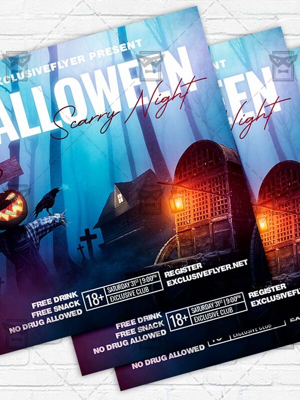 Halloween Scarry Night - Flyer PSD Template | ExclusiveFlyer