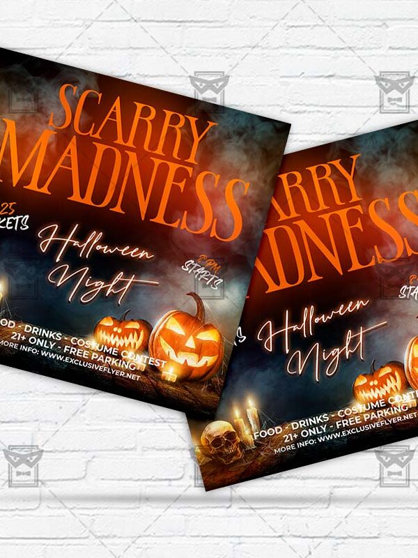 Scarry Madness - Flyer PSD Template | ExclusiveFlyer