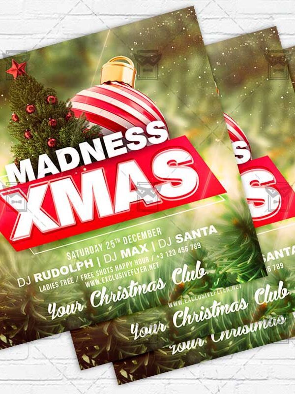 Christmas Madness - Flyer PSD Template | ExclusiveFlyer