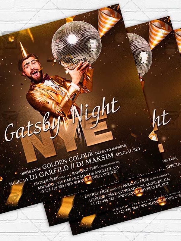 Gatsby New Year - Flyer PSD Template | ExclusiveFlyer