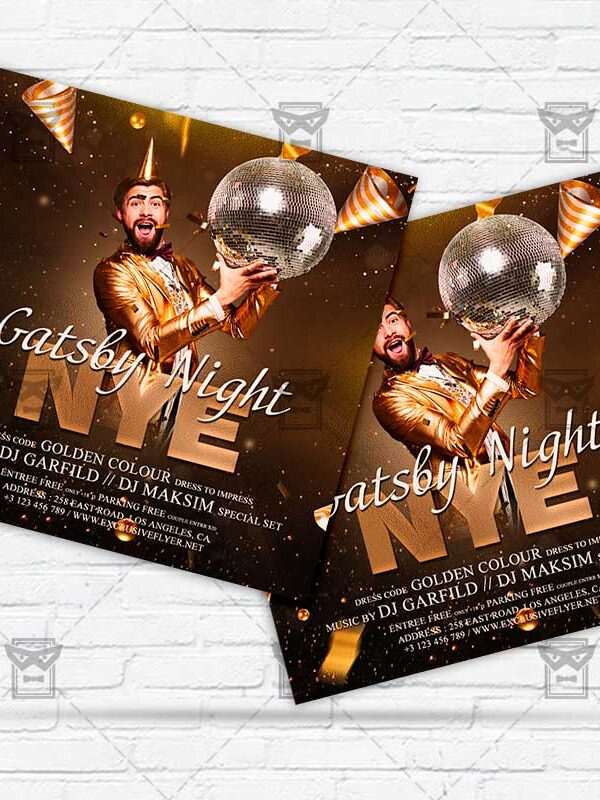 Gatsby New Year - Flyer PSD Template | ExclusiveFlyer