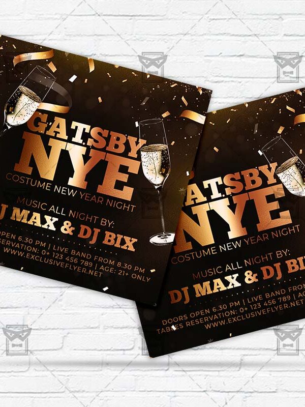 Gatsby NYE - Flyer PSD Template | ExclusiveFlyer