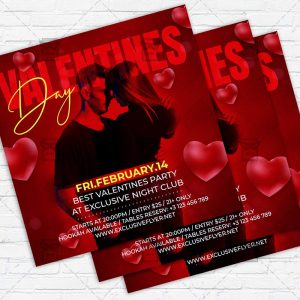 Happy Valentines Day - Flyer PSD Template | ExclusiveFlyer