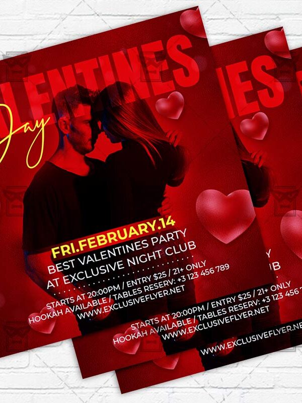 Happy Valentines Day - Flyer PSD Template | ExclusiveFlyer