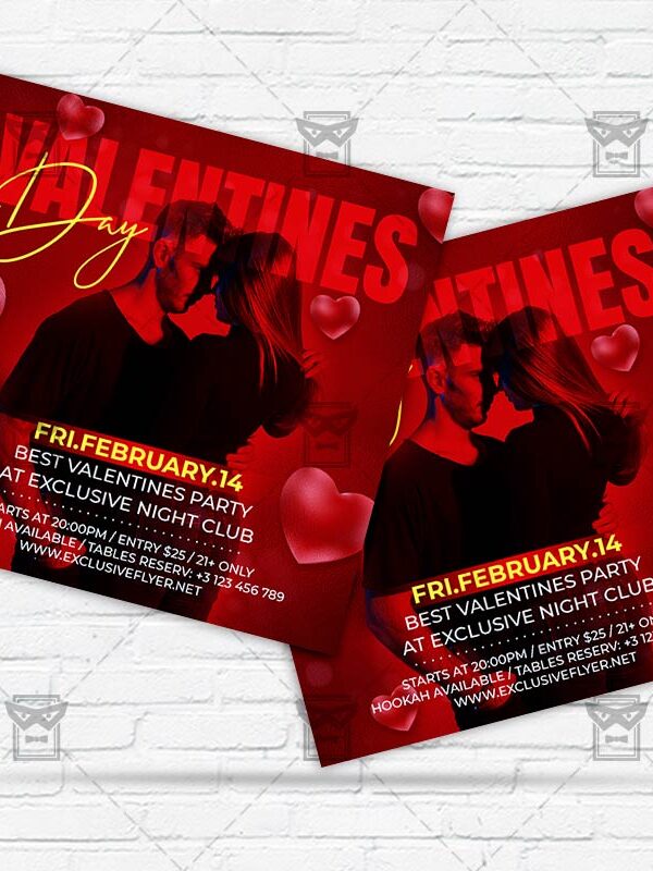 Happy Valentines Day - Flyer PSD Template | ExclusiveFlyer
