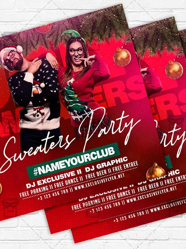Sweaters Party - Flyer PSD Template | ExclusiveFlyer