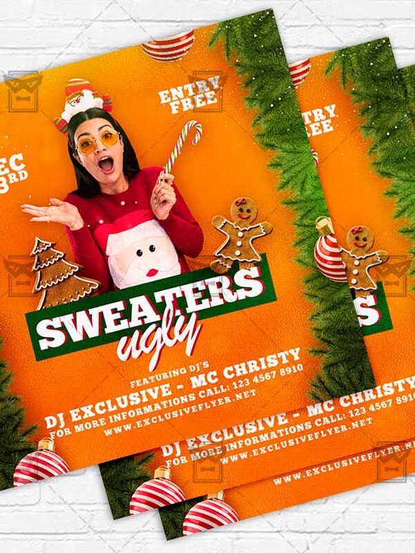 Ugly Sweaters - Flyer PSD Template | ExclusiveFlyer