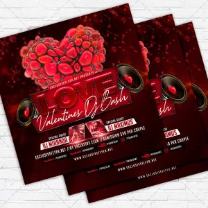 Valentines Dj Bash - Flyer PSD Template | ExclusiveFlyer