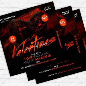 Valentines Futuristic Show - Flyer PSD Template | ExclusiveFlyer