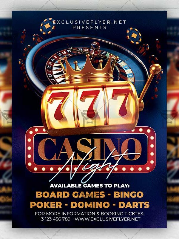 Casino Night Party - Flyer PSD Template | ExclusiveFlyer