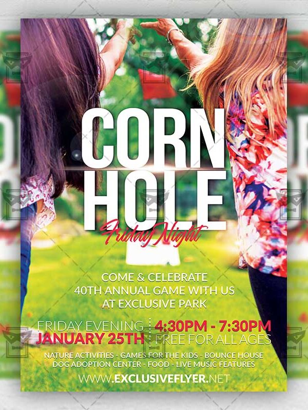 Cornhole Friday Night - Flyer PSD Template | ExclusiveFlyer