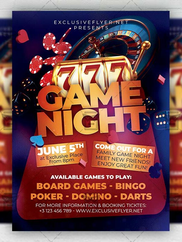 Game Night Party - Flyer PSD Template | ExclusiveFlyer
