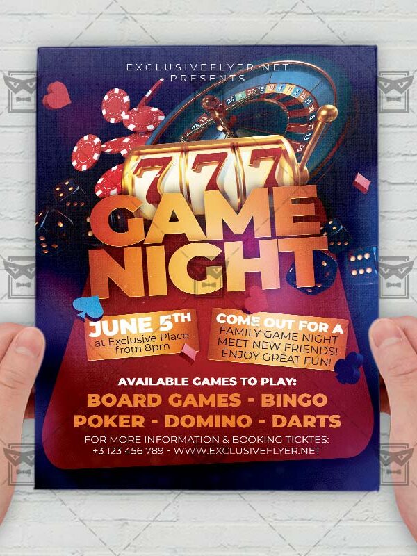 Game Night Party - Flyer PSD Template | ExclusiveFlyer