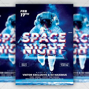 Space Night - Flyer PSD Template | ExclusiveFlyer