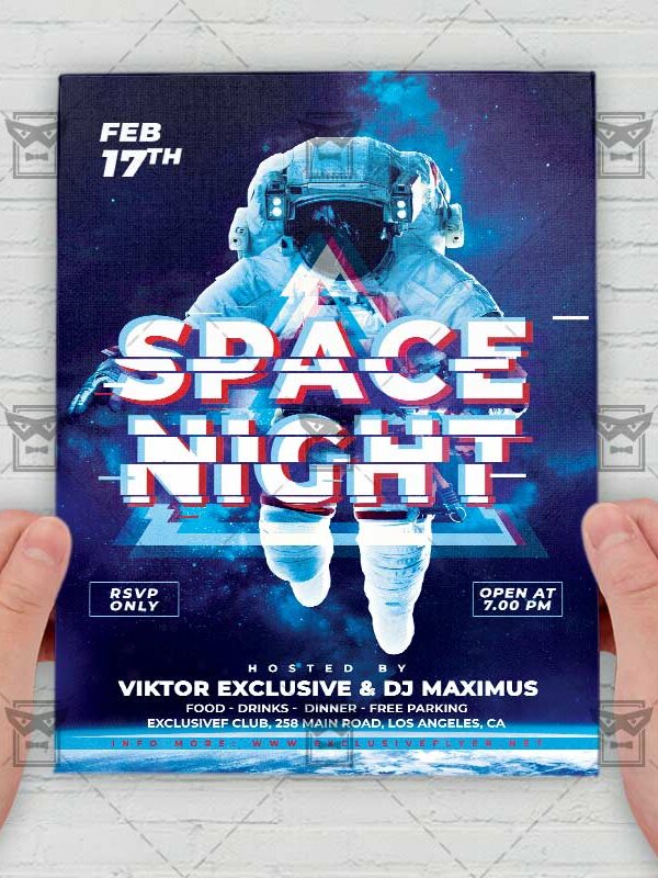 Space Night - Flyer PSD Template | ExclusiveFlyer