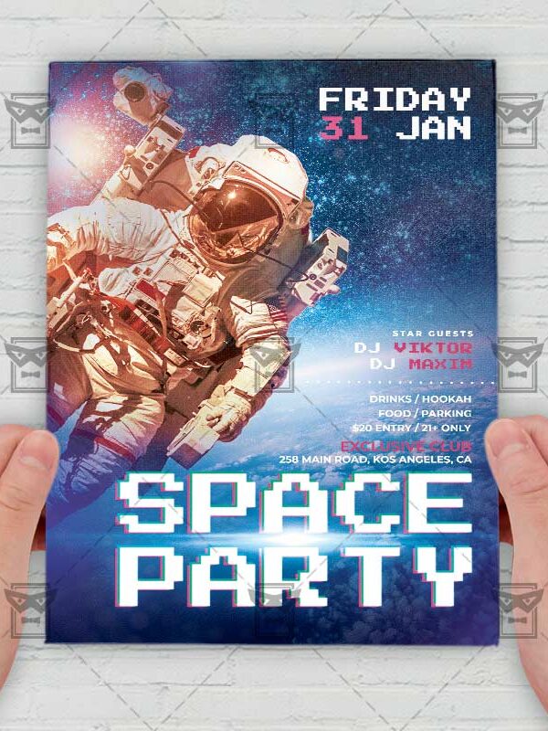 Space Party - Flyer PSD Template | ExclusiveFlyer