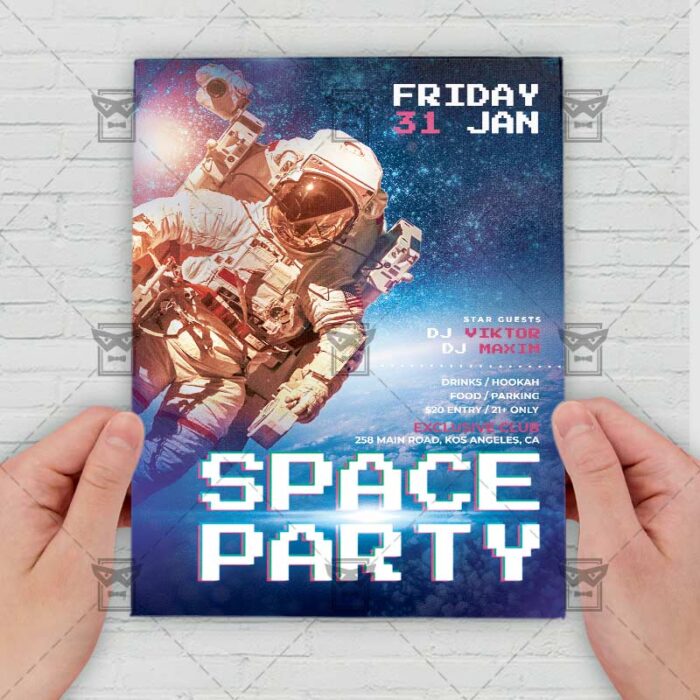 Space Party - Flyer PSD Template | ExclusiveFlyer