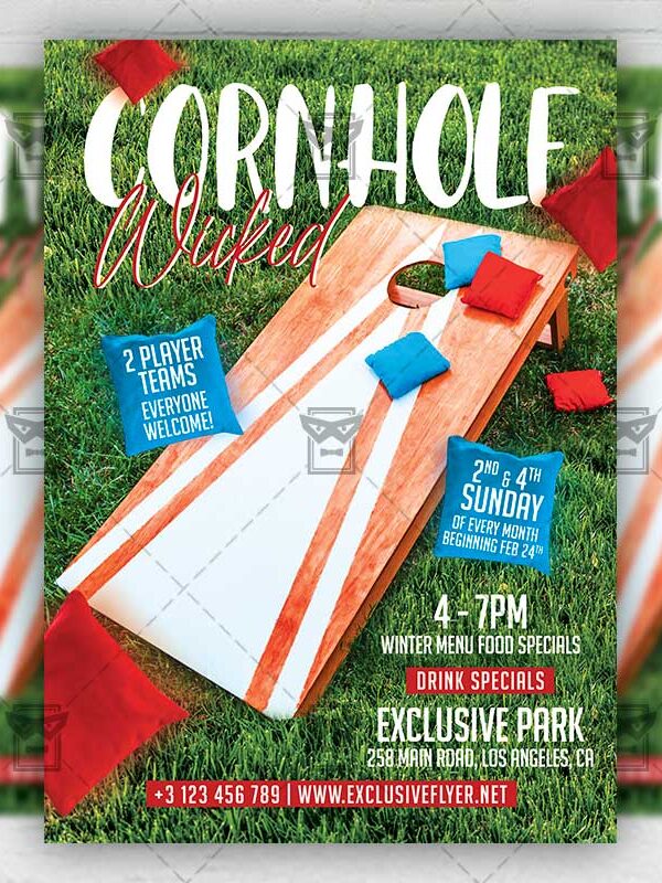 Wicked Cornhole - Flyer PSD Template | ExclusiveFlyer
