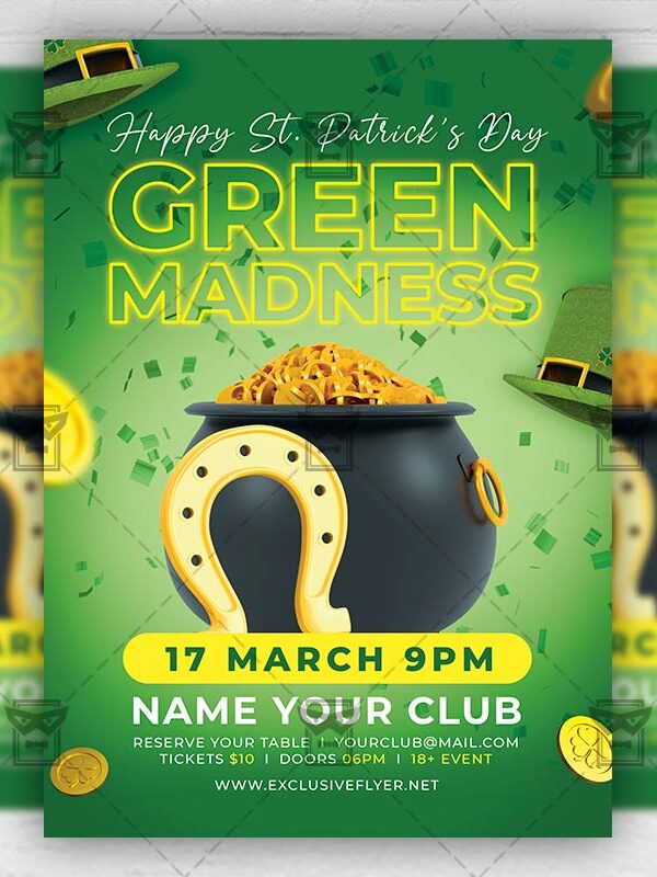 Green Madness - Flyer PSD Template | ExclusiveFlyer