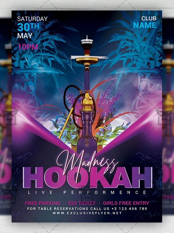 Hookah Madness - Flyer PSD Template | ExclusiveFlyer