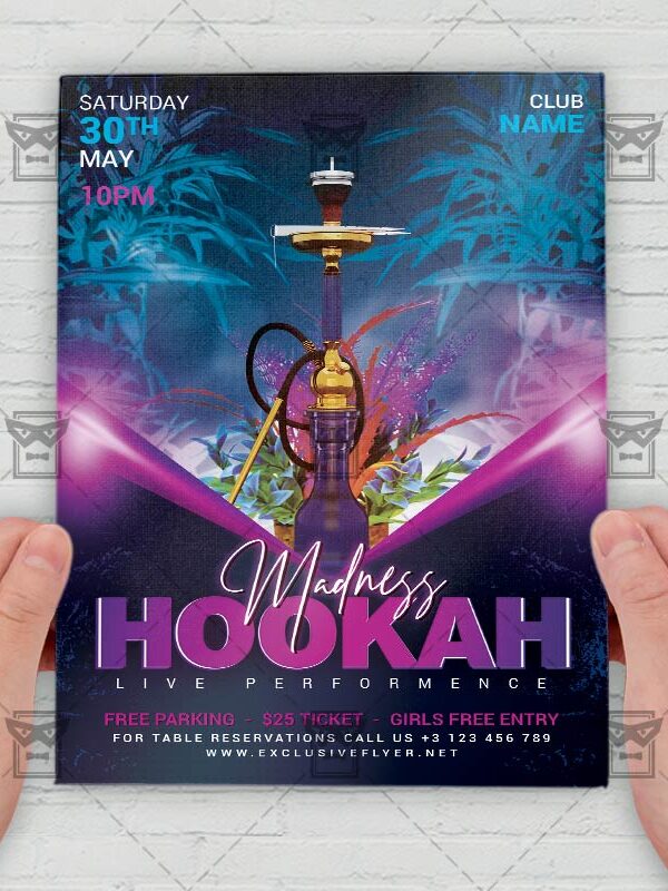 Hookah Madness - Flyer PSD Template | ExclusiveFlyer