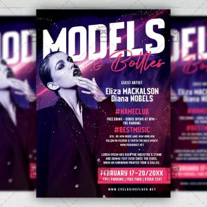 Models and Bottles Night - Flyer PSD Template | ExclusiveFlyer