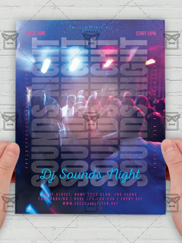 Dj Sounds Night - Flyer PSD Template | ExclusiveFlyer