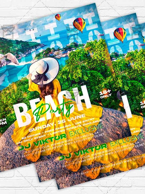 Beach Party - Flyer PSD Template | ExclusiveFlyer