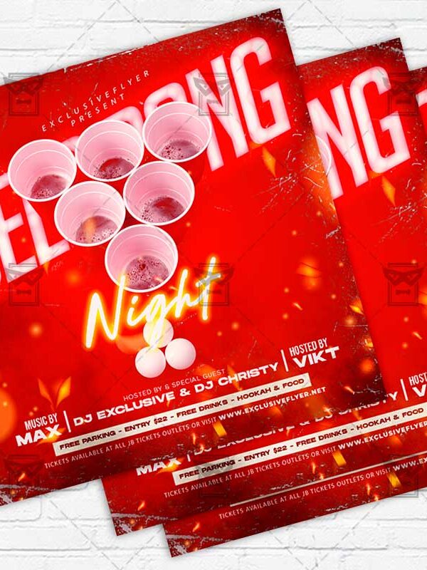 Beer Pong Event - Flyer PSD Template | ExclusiveFlyer